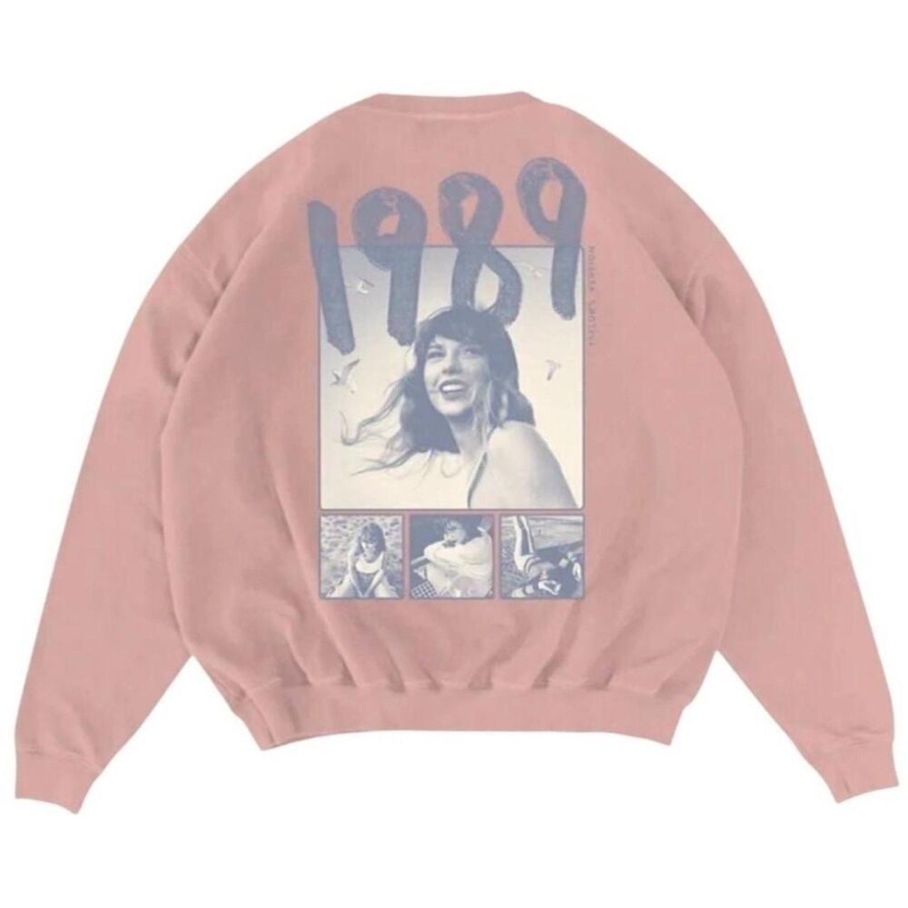 Taylor Swift 1989 Taylor's Version Pink Crewneck Sweatshirt Pullover Eras Tour